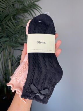 STEMS | 2 pair socks | Pink/Black